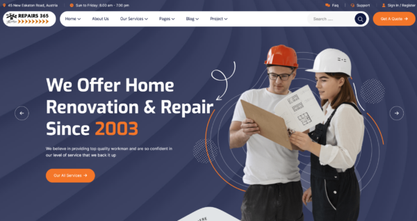 Repairs365 - Handyman Wordpress Website